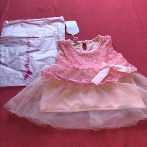 NWT Beautiful multi-pink lace and tool dress